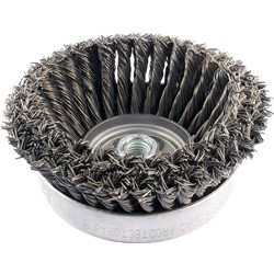 6" F/C Twist Knot Wire Cup Brush -2 Rows