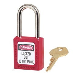 Red Thermoplastic Safety Padlock