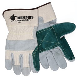 Double Leather Palm Safety Cuff Glove- L