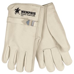 Premium Leather Glove, Strap Back Medium