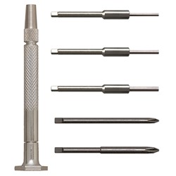 6 Pc Mag. Handle Cross Point/Hex Driver