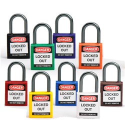 Red Plastic Padlock 1-1/2" Clearance