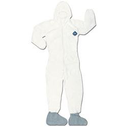 Tyvek Coverall Zipper Front White Large