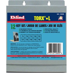 10 pc Torx® L-Key Set T8-T50 Short Arm