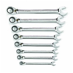 8 Pc 12 Point SAE Ratcheting Wrench Set