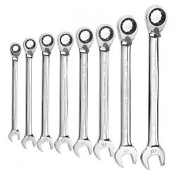 8 Pc Combination Ratcheting Wrench Set