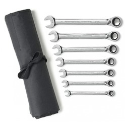 7 Pc 12 Point SAE Ratcheting Wrench Set