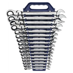 16 Pc Ratcheting Combination Wrench Set