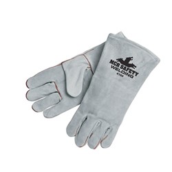 Gray Leather Welders Glove 13"