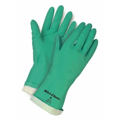 Green Flock Lined Nitrile Glove Size 10