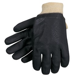 Black PVC Glove, Sandy Finish-Large
