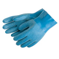Blue Grit Textured Rubber Coated Glove L