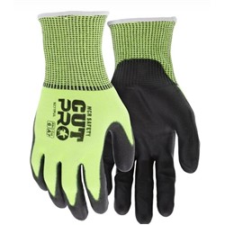 Hi-Vis Cut Resistant Glove PU Palm MED