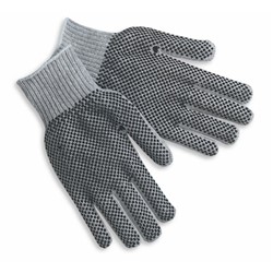 7 Gauge Gray String Glove w/PVC Dots -L