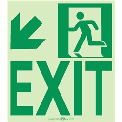 NYC Down Left Exit Sign
