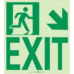 NYC Down Right Exit Sign