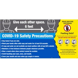 Covid-19 Safety Precautions Vinyl Banner