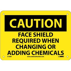 Caution Face Shield Protection Sign