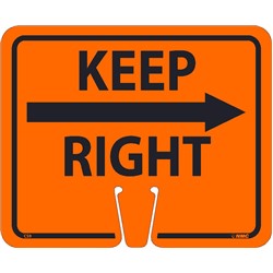 Safety Cone Sign Keep Right Orange