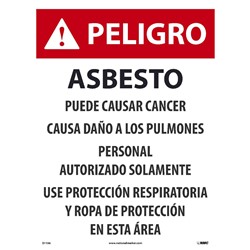 Large Paper Asbestos Spanish Sign