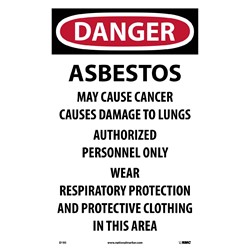 Danger Asbestos Hazard Paper Sign