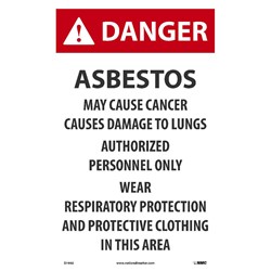 Danger Asbestos Hazard Paper Sign