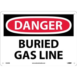 Danger Buried Gas Line Sign