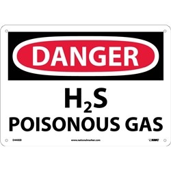 Danger H2S Poisonous Gas Sign