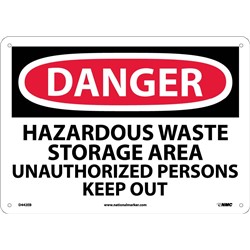 Danger Hazardous Waste Storage Area