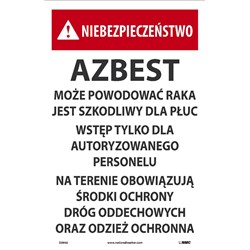 Polish Danger Asbestos Paper Sign