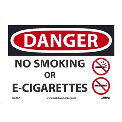Danger No Smoking Or E-Cigarettes Sign