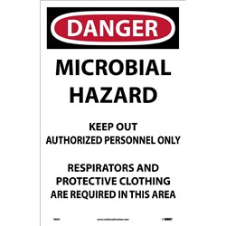 Danger Microbial Hazard Paper Sign