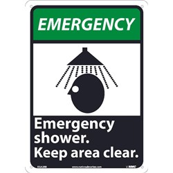 Emergency Shower Keep Area Clear Sign