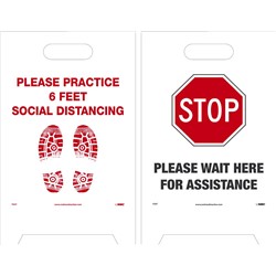 Social Distancing Please Wait Here