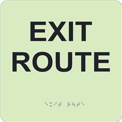 Glow Exit Route Braille Sign
