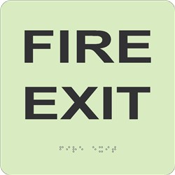 Glow Fire Exit Braille Sign