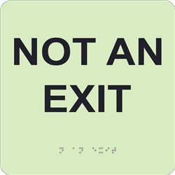 Glow Not An Exit Braille Sign