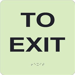 Glow To Exit Braille Sign