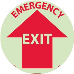 Emergency Exit Glow Walk On Floor Sign
