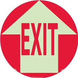 Exit With Arrow Glow Walk On Floor Sign