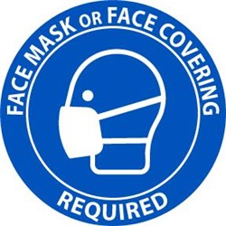 Face Mask Or Covering Required 4" Clear