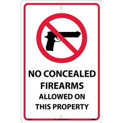 No Concealed Firearms Allowed Sign