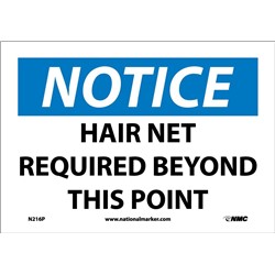 Hair Net Required Beyond This Point Sign