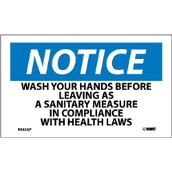Wash Hands Before Leaving As A Sanitary