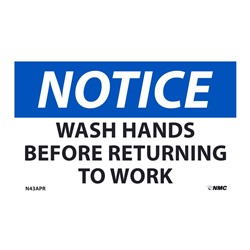 Wash Hands Before Returning To Work