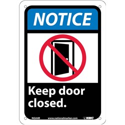 Notice Keep Door Closed (W/Graphic) Sign