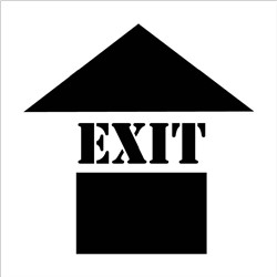 Exit with Up Arrow Stencil 24" x 24"