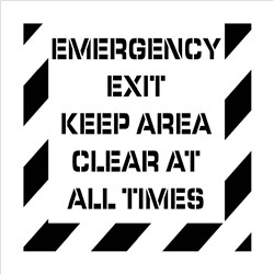 Emergency Exit Keep Area Clear Stencil