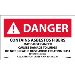 Contains Asbestos Fibers Warning Label