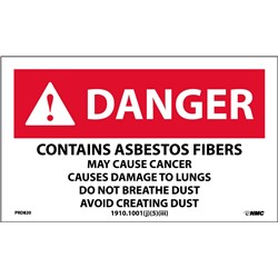 Contains Asbestos Fibers Dust Label